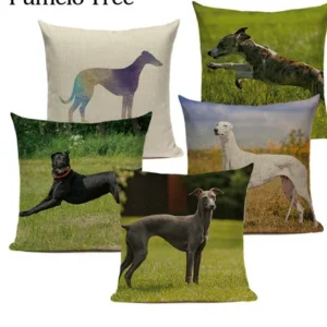 Household Decors Greyhound Cushion Covers Animal Dog Custom Quality Green