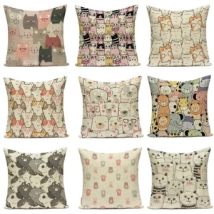 Cartoon Pillow Cover Household Study Pillow Cover Backrest Cushion Cute Print