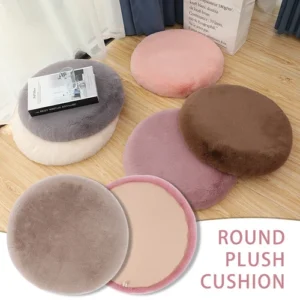 Round Faux Wool Fur Cushion Household Plush Cushion Tatami Mat Furry Plush 1x