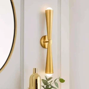 RRTYO Aaru Brass Up Down Cone Linear LED Bathroom Vanity Light Wall Sconce