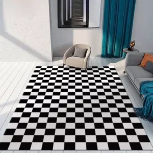 Color Checkerboard Plaid Carpet Bedroom Rug Anti-skid  Door Mats Household Rugs