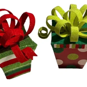 Metal Christmas Present Gifts Pier 1 Glittery 6" Holiday Home Table Accent Decor