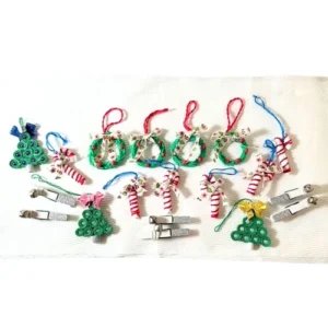 Handmade Holiday Ornament Set, Classic holiday home accent, Festive tree