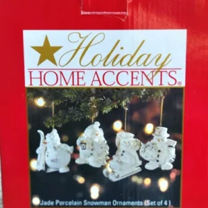 NEW LISTINGHoliday Home Accents Porcelain Snowman Ornament Figurine - Set of 4
